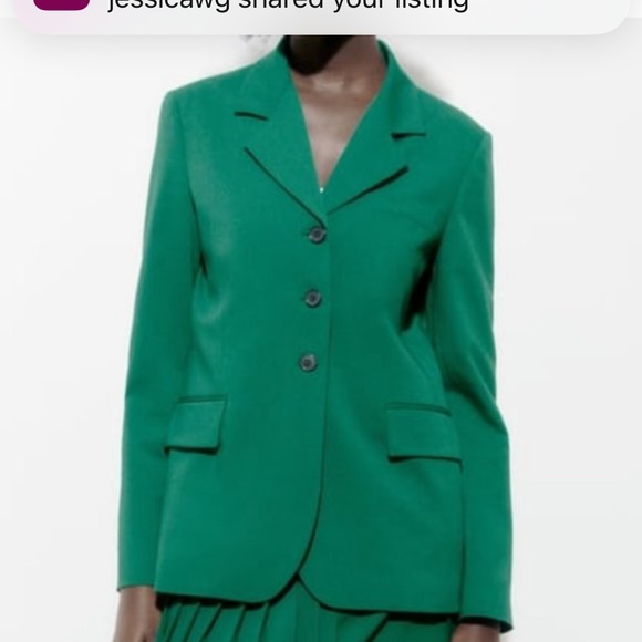 Zara Women's Emerald Green Suit Jacket - Picture 1 of 2